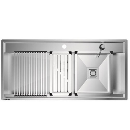 سینک دستساز توکار روبینا مدل 50104D لگن راست | ابعاد 50×104، استیل ضدزنگ
