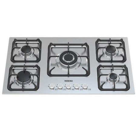 اجاق گاز ۵ شعله استیل توکار مدل S841 سایز ۵۱×۸۷ | ایستا