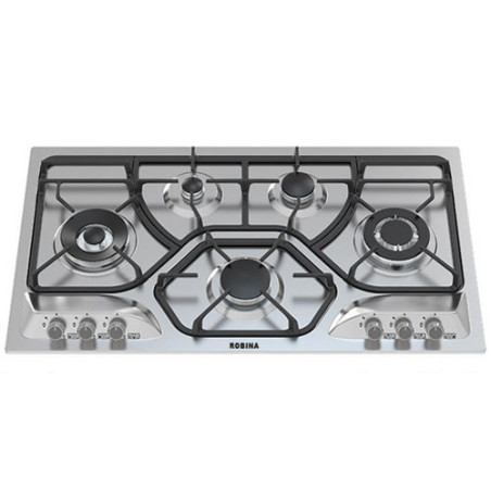 اجاق گاز ۵ شعله استیل توکار مدل S880 سایز ۵۱×۸۷ | ایستا